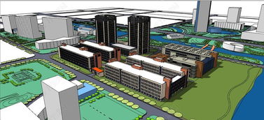 工業產業創意園工業產業園工廠房建筑工業建筑規劃su模型設計模型下載